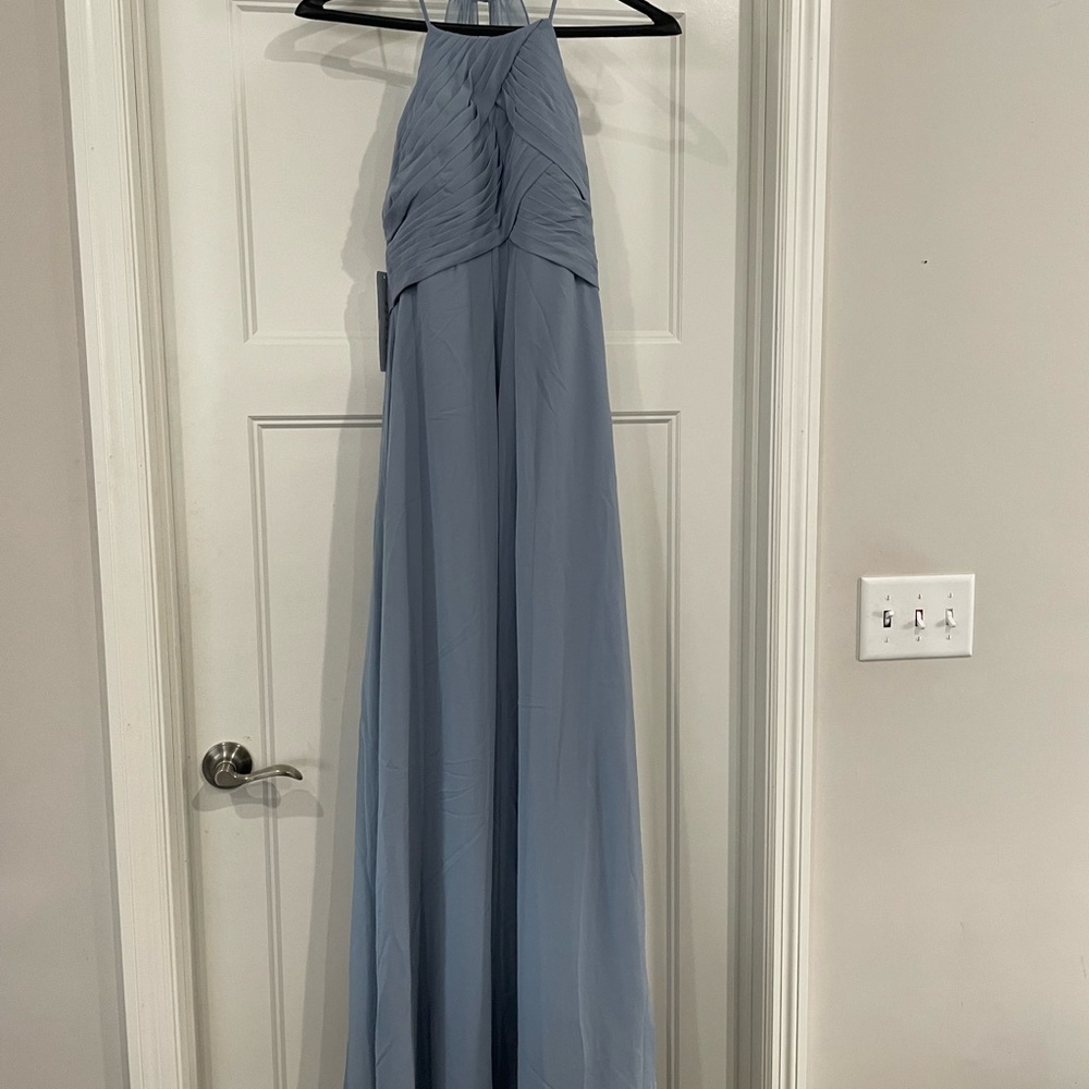 Never worn NWT azazie bridesmaid dress. Ginger dusty blue